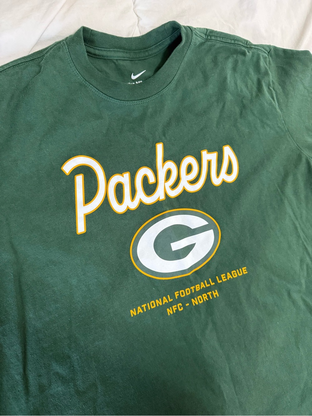 Nike Green and Yellow Packers Logo T‑Shirt